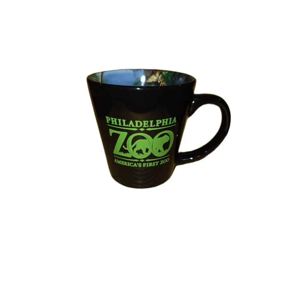Philadelphia Zoo America's First Zoo Mug Black Inside Wildlife Jungle Graphic